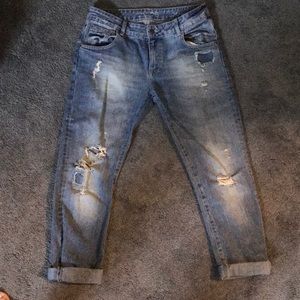 Zara Boyfriend Distressed Denim